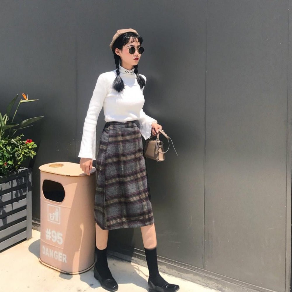 チェック柄Ａラインミディスカート｜オフィスカジュアル レディース 通販【ミレジェネ】