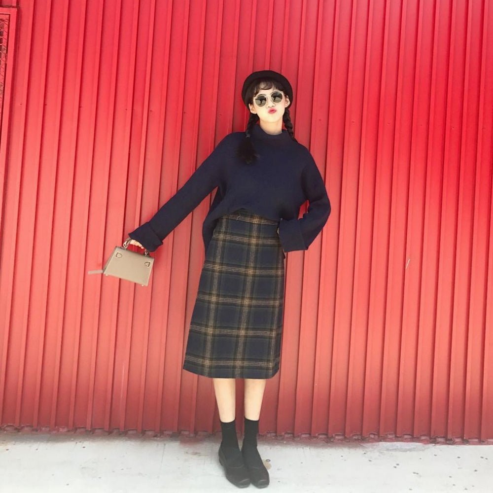 チェック柄Ａラインミディスカート｜オフィスカジュアル レディース 通販【ミレジェネ】
