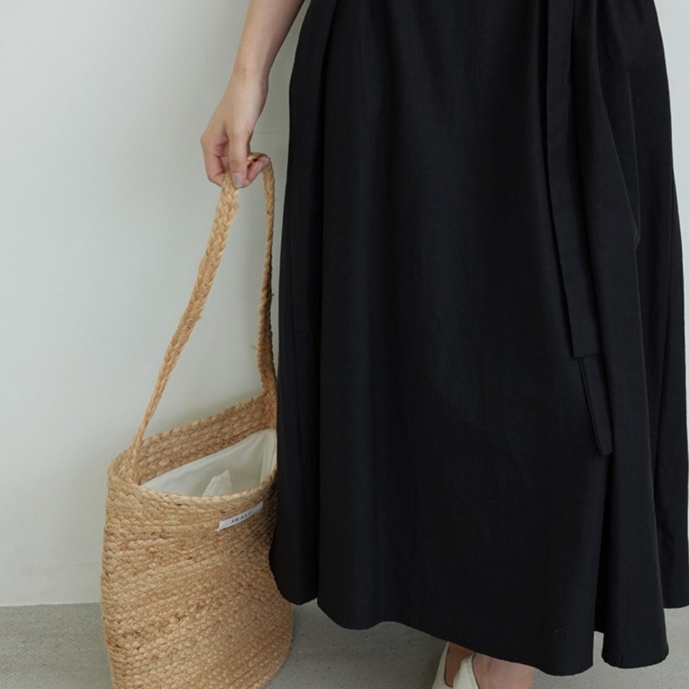 半袖ウエストマークAラインワンピース｜オフィスカジュアル レディース 通販【ミレジェネ】