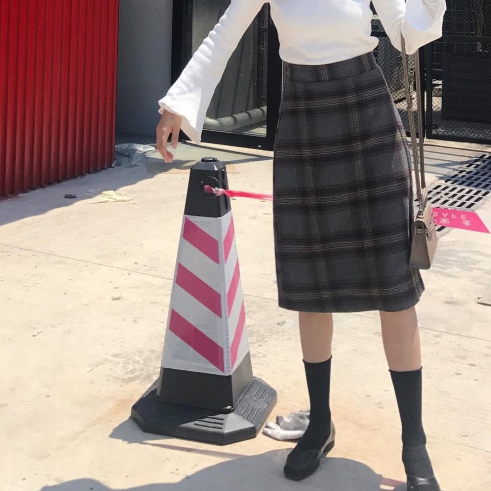 チェック柄Ａラインミディスカート｜オフィスカジュアル レディース 通販【ミレジェネ】