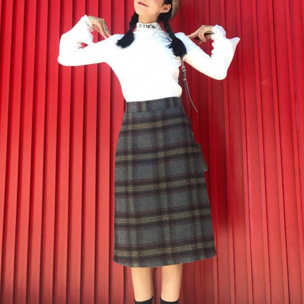 チェック柄Ａラインミディスカート｜オフィスカジュアル レディース 通販【ミレジェネ】