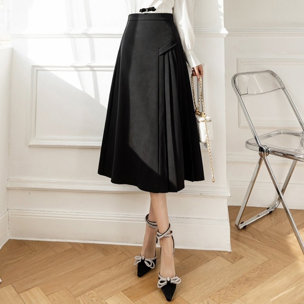 サイドプリーツAラインスカート｜オフィスカジュアル レディース 通販【ミレジェネ】