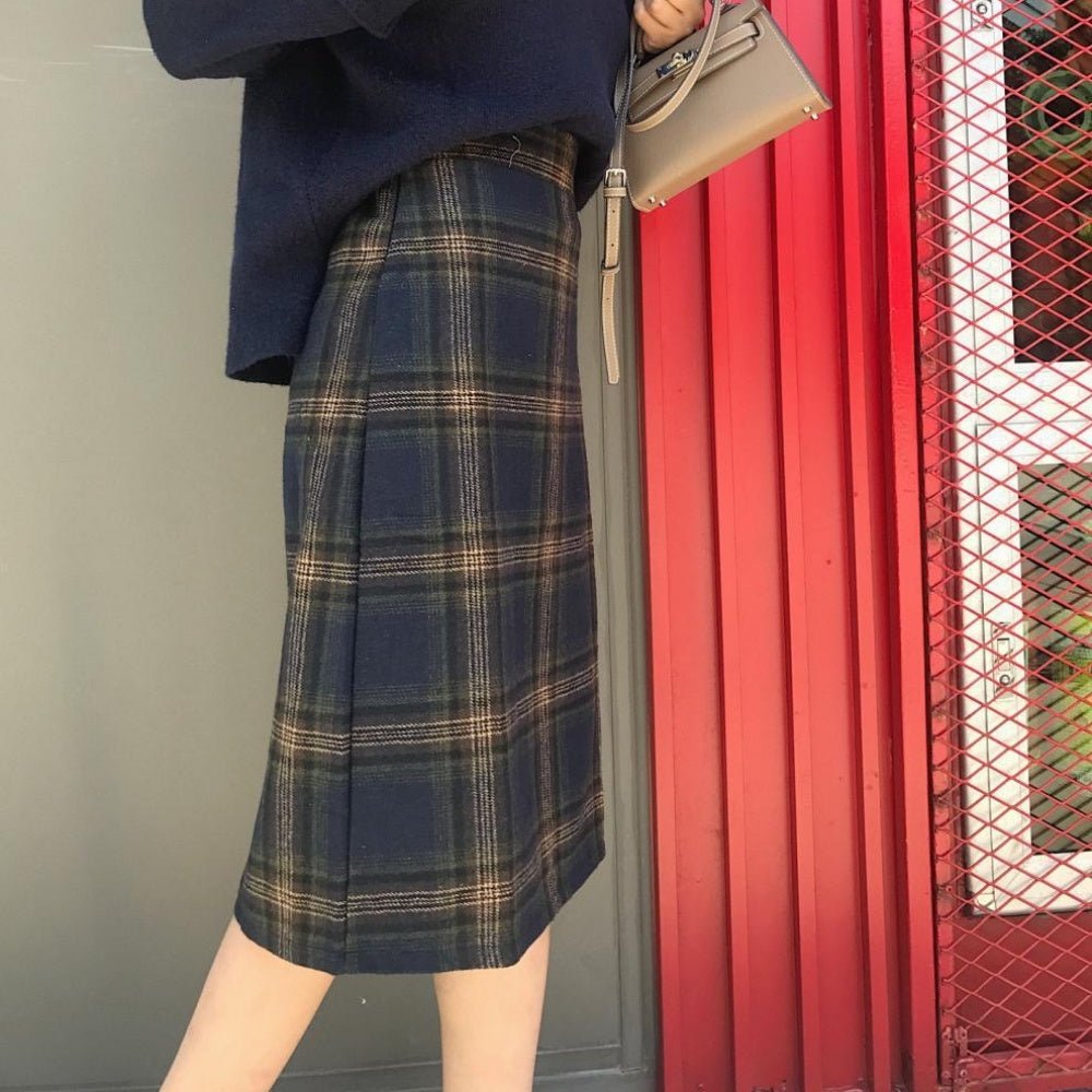 チェック柄Ａラインミディスカート｜オフィスカジュアル レディース 通販【ミレジェネ】