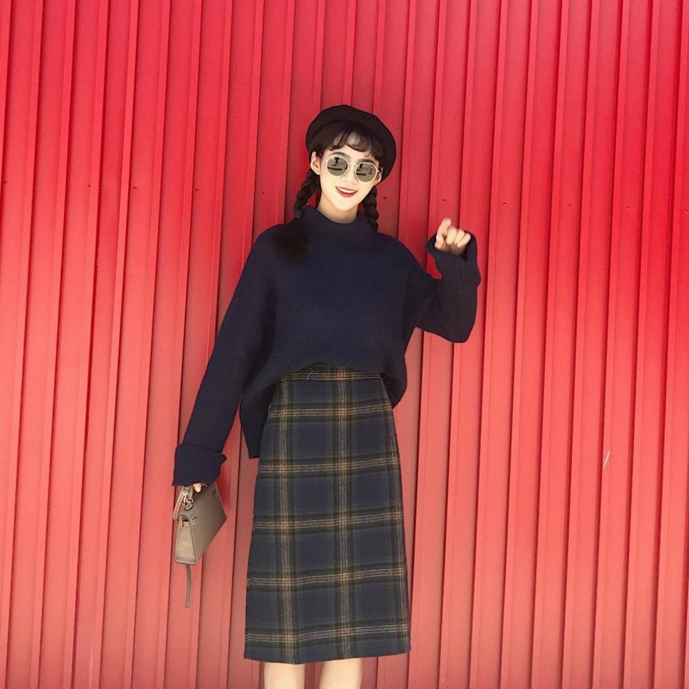 チェック柄Ａラインミディスカート｜オフィスカジュアル レディース 通販【ミレジェネ】