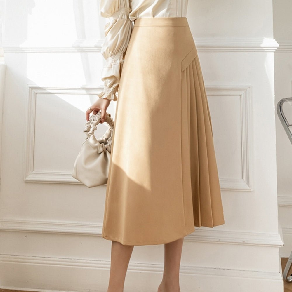 サイドプリーツAラインスカート｜オフィスカジュアル レディース 通販【ミレジェネ】