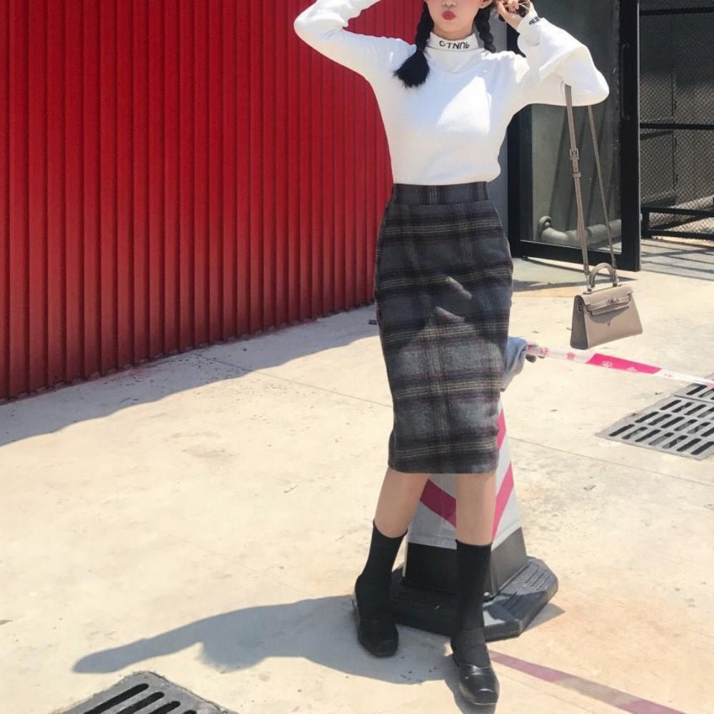 チェック柄Ａラインミディスカート｜オフィスカジュアル レディース 通販【ミレジェネ】