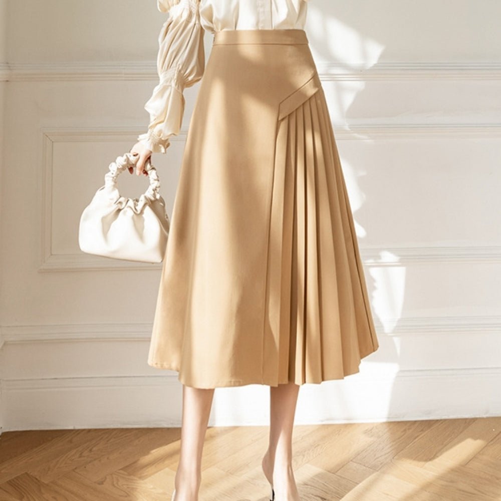 サイドプリーツAラインスカート｜オフィスカジュアル レディース 通販【ミレジェネ】