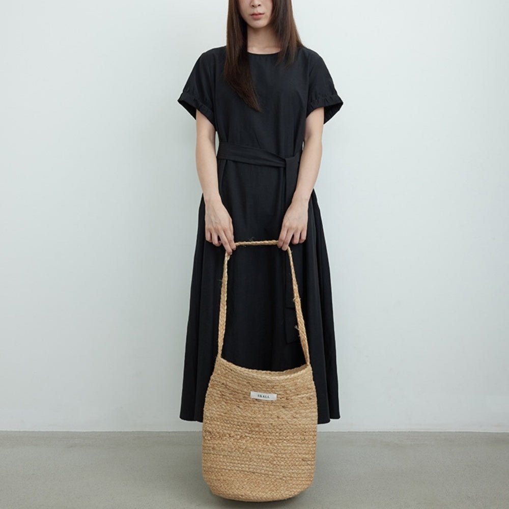 半袖ウエストマークAラインワンピース｜オフィスカジュアル レディース 通販【ミレジェネ】