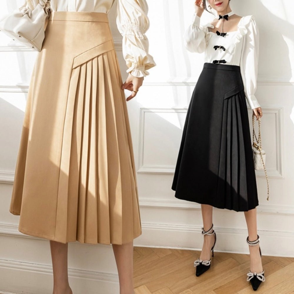 サイドプリーツAラインスカート｜オフィスカジュアル レディース 通販【ミレジェネ】