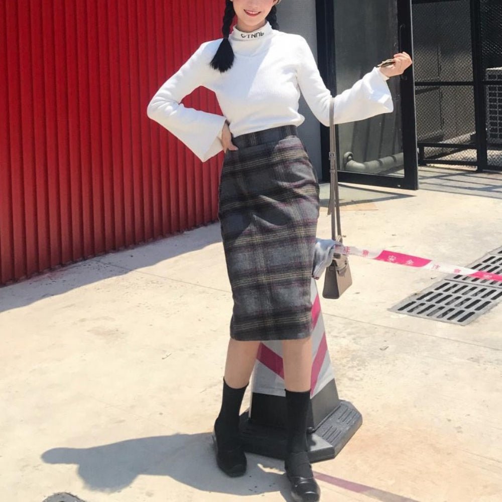 チェック柄Ａラインミディスカート｜オフィスカジュアル レディース 通販【ミレジェネ】