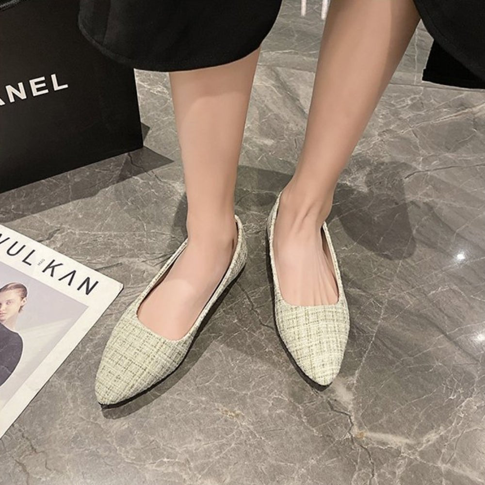 シンプルツイードフラットパンプス｜オフィスカジュアル レディース 通販【ミレジェネ】