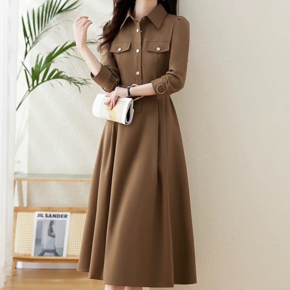 ミモレ丈シャツワンピース｜オフィスカジュアル レディース 通販【ミレジェネ】