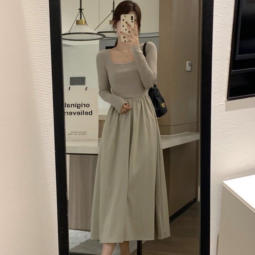 スクエアネックロングワンピース｜オフィスカジュアル レディース 通販【ミレジェネ】