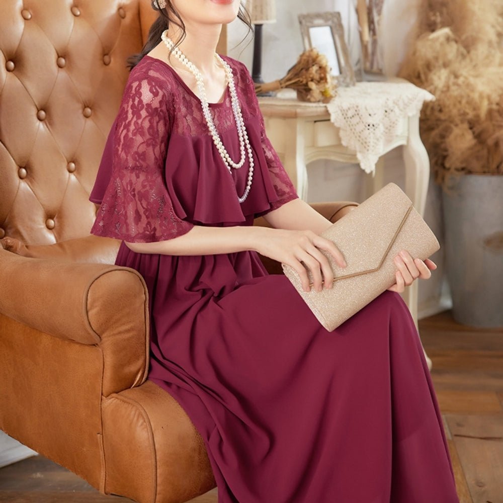 レース切り替えワンピース｜オフィスカジュアル レディース 通販【ミレジェネ】