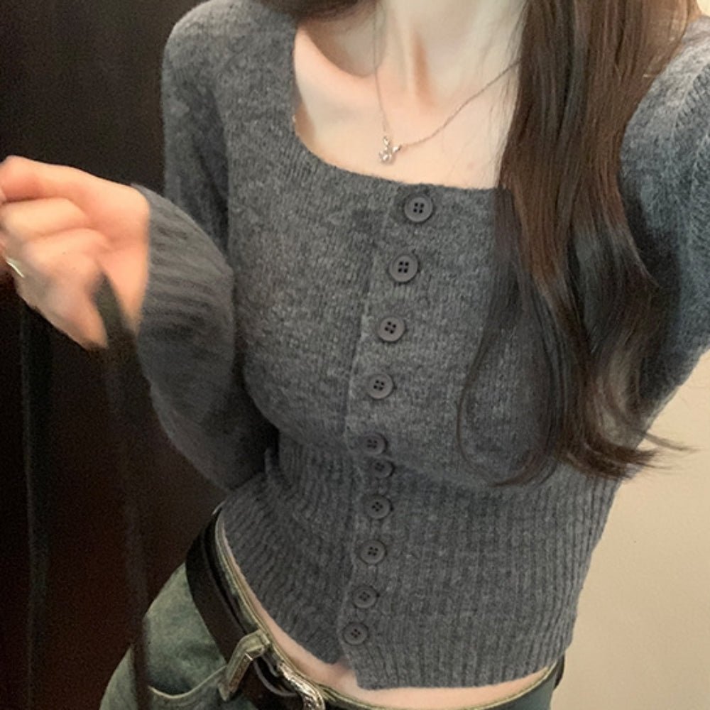 ベーシックスクエアネックカーディガン｜オフィスカジュアル レディース 通販【ミレジェネ】