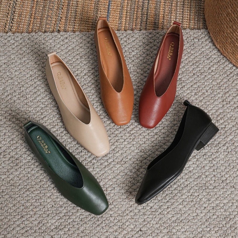 スクエアトゥフラットパンプス｜オフィスカジュアル レディース 通販【ミレジェネ】