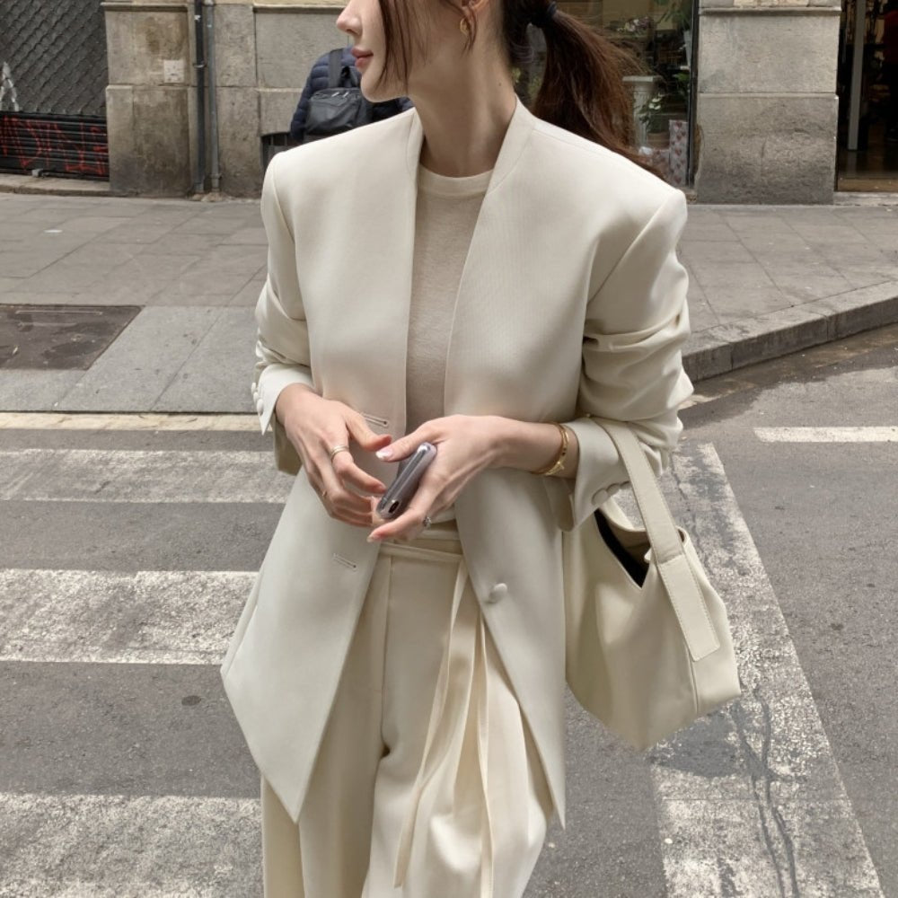 シンプルＶネックジャケット｜オフィスカジュアル レディース 通販【ミレジェネ】