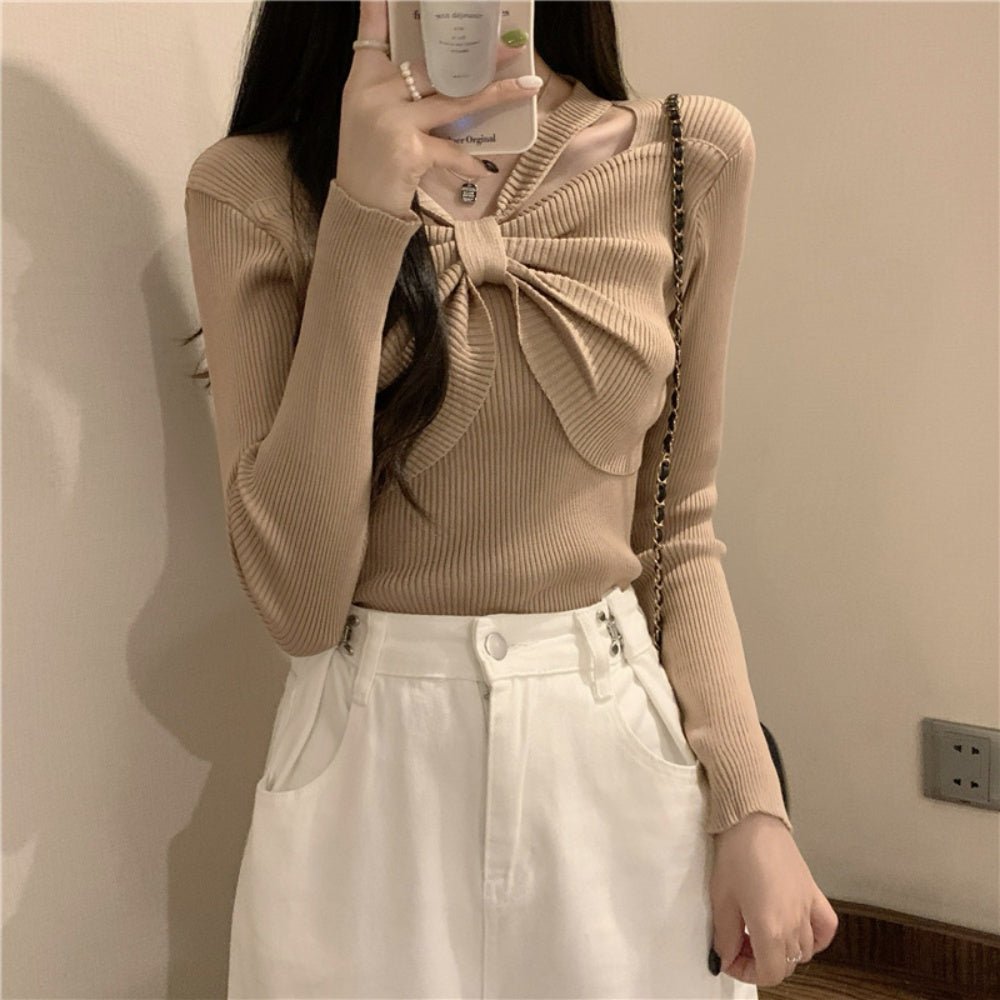 フロントリボンリブカットソー｜オフィスカジュアル レディース 通販【ミレジェネ】