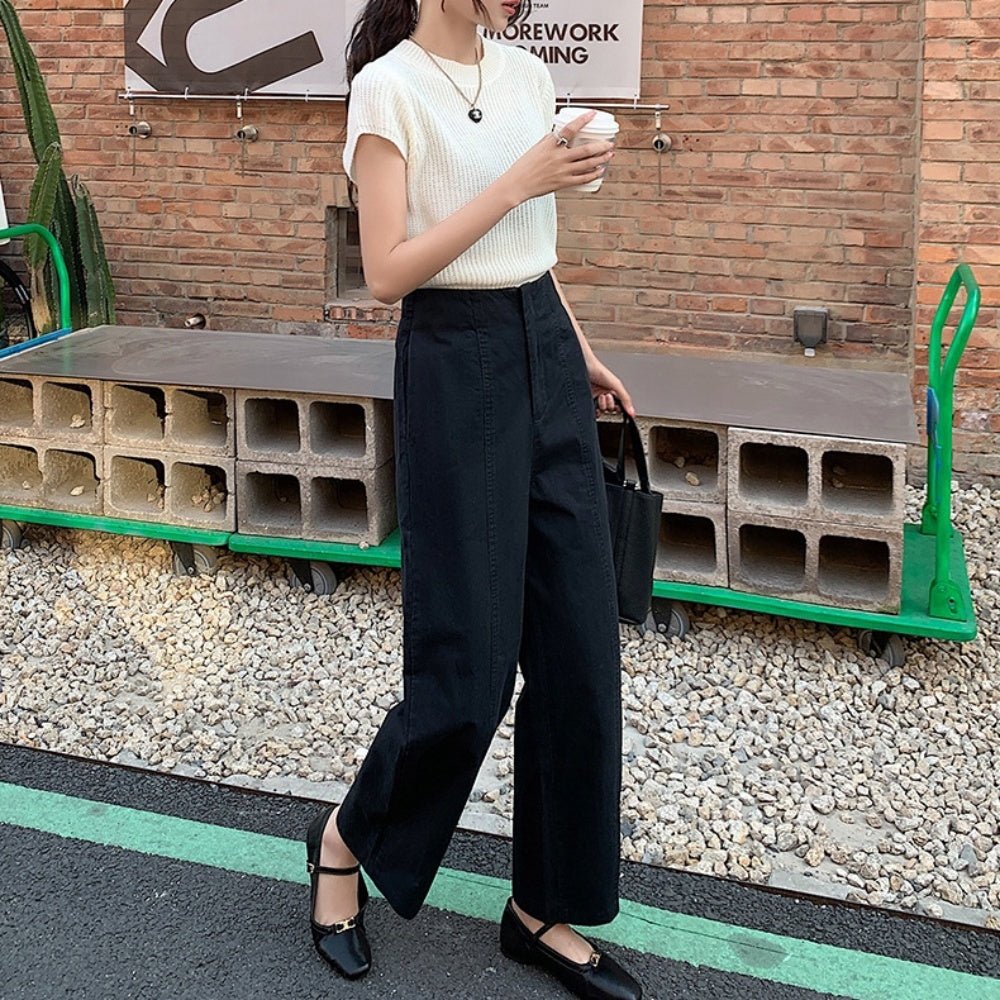 ハイウエストクロップドストレートパンツ｜オフィスカジュアル レディース 通販 Millennial Generation【ミレジェネ】