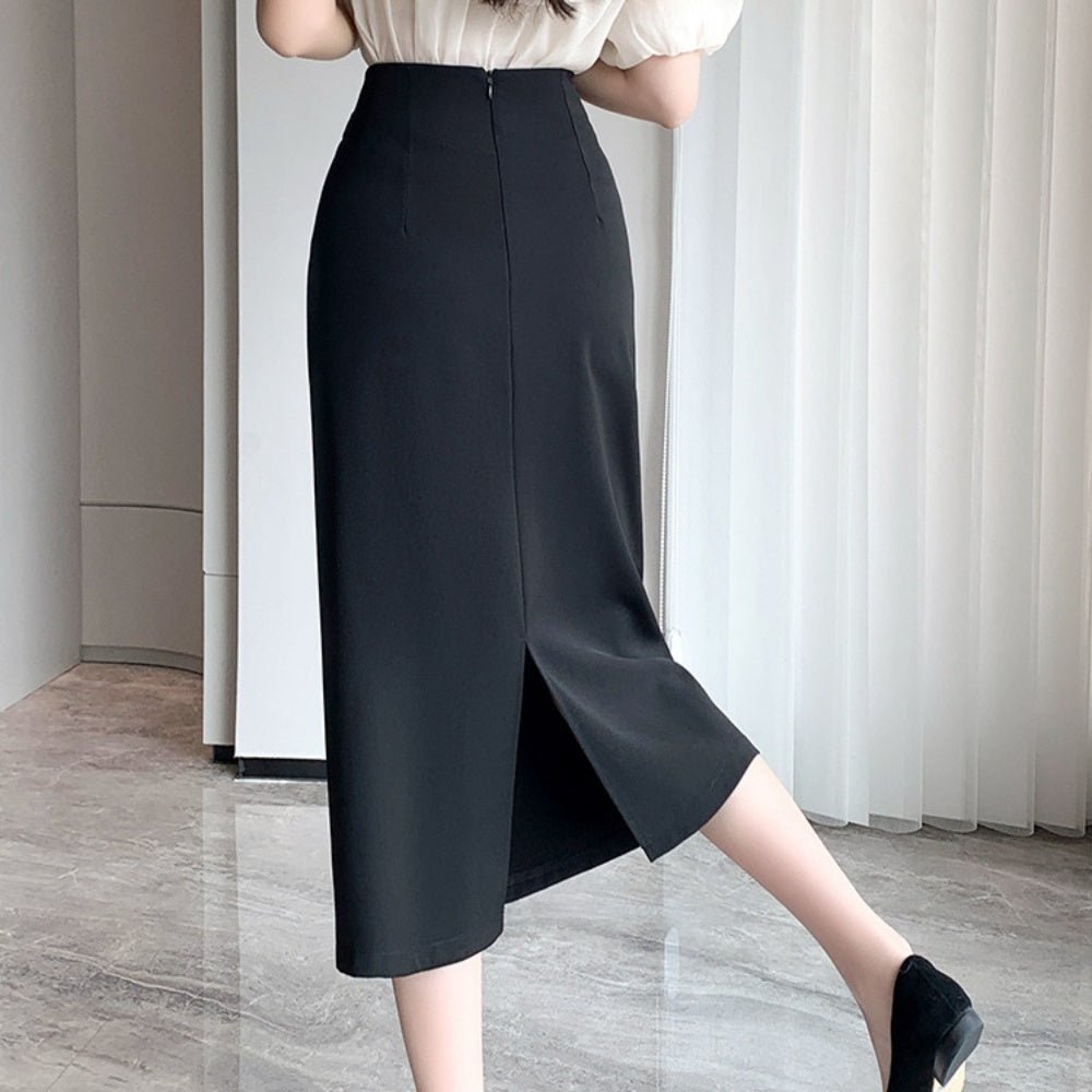 ラップ風タックタイトスカート｜オフィスカジュアル レディース 通販