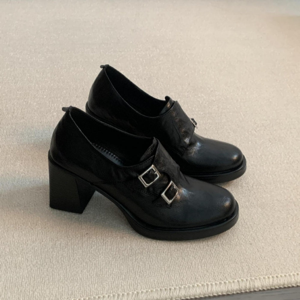 モンクストラップ太ヒールシューズ｜オフィスカジュアル レディース 通販【ミレジェネ】