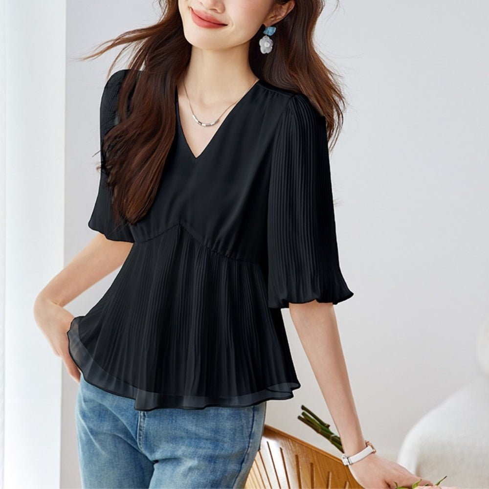 アコーディオンプリーツブラウス｜オフィスカジュアル レディース 通販【ミレジェネ】