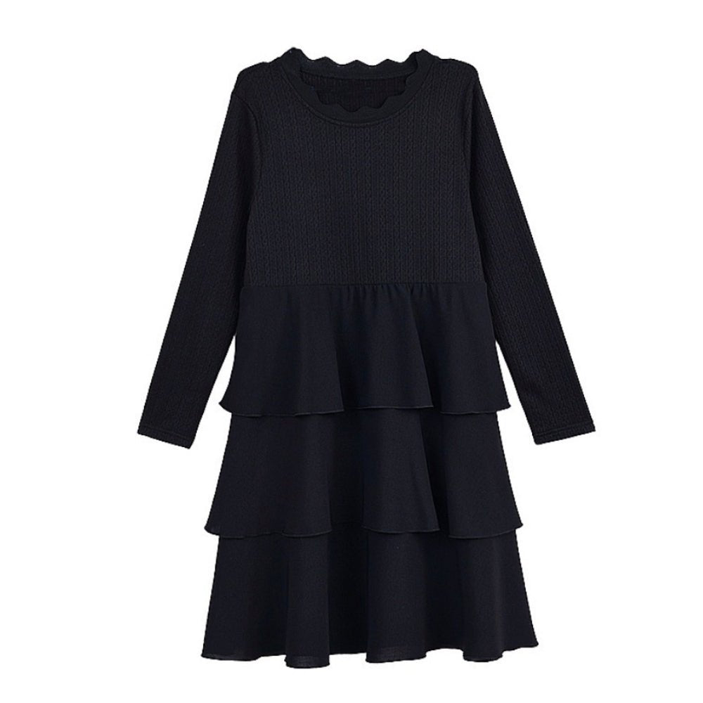 フリル襟ティアードワンピース｜オフィスカジュアル レディース 通販【ミレジェネ】