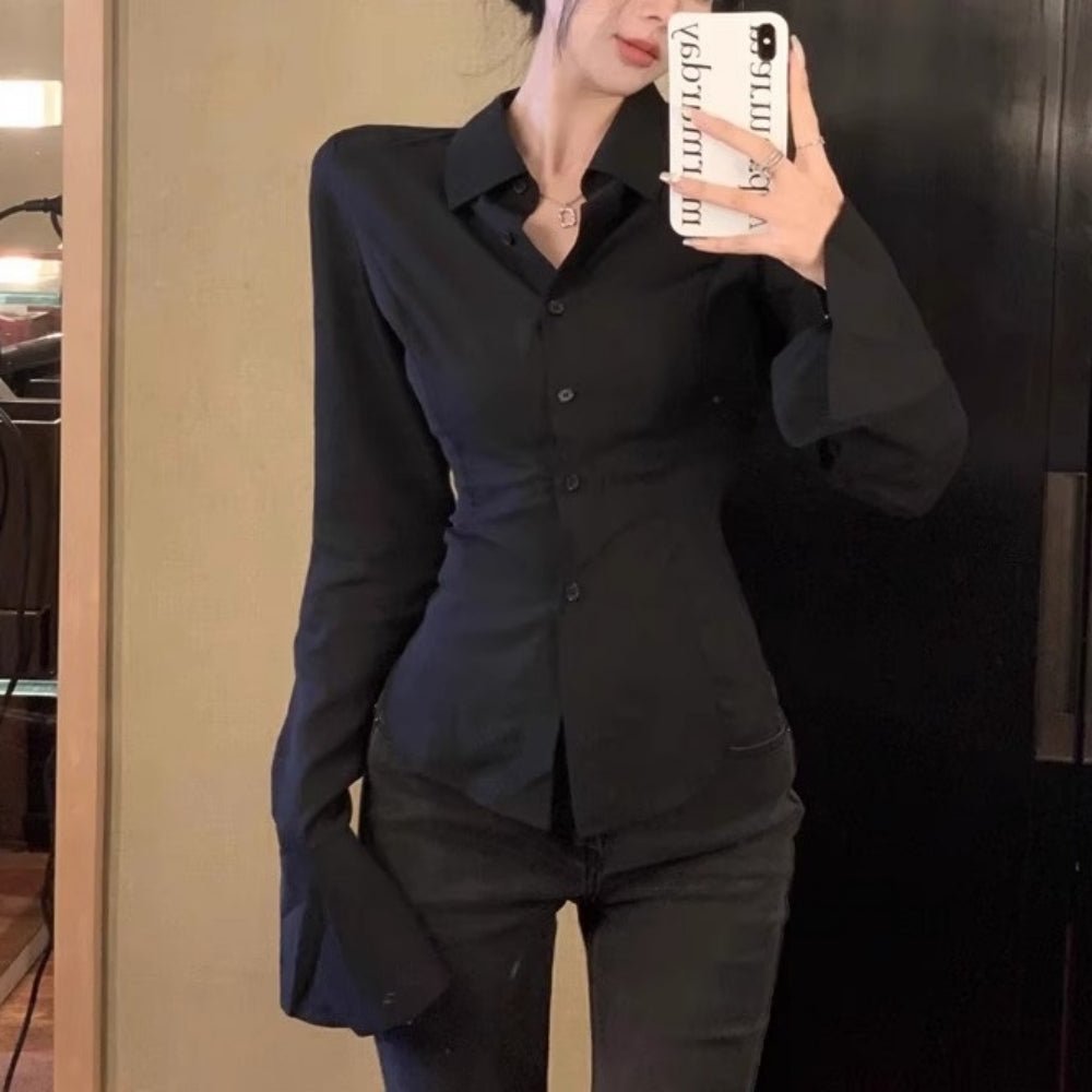 バックレースアップシャツ｜オフィスカジュアル レディース 通販【ミレジェネ】