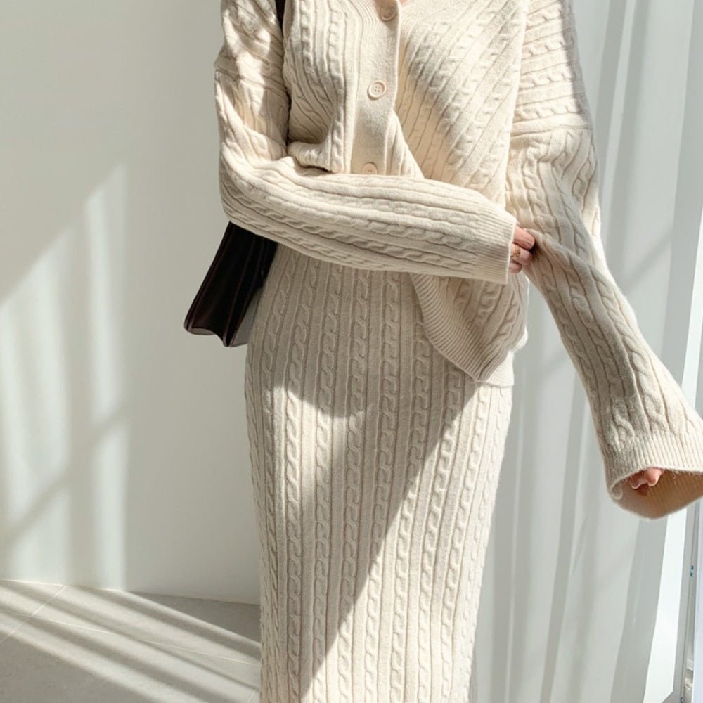 ケーブルニットセットアップ｜オフィスカジュアル レディース 通販【ミレジェネ】