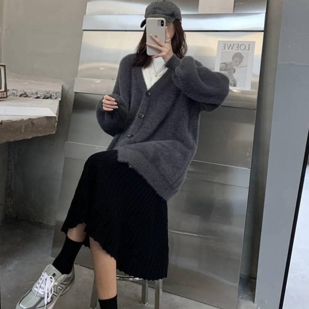 ミディアムシャギーカーディガン｜オフィスカジュアル レディース 通販【ミレジェネ】