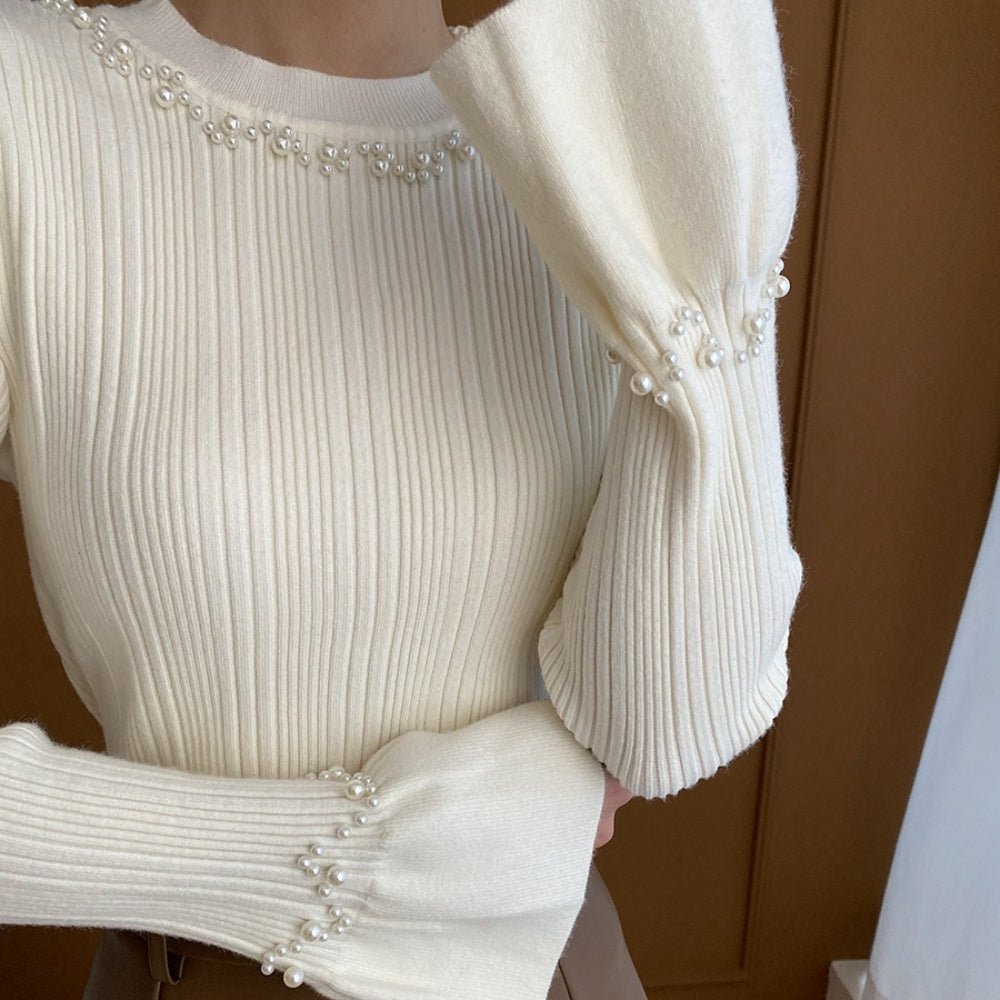 パール付スリムニット｜オフィスカジュアル レディース 通販【ミレジェネ】