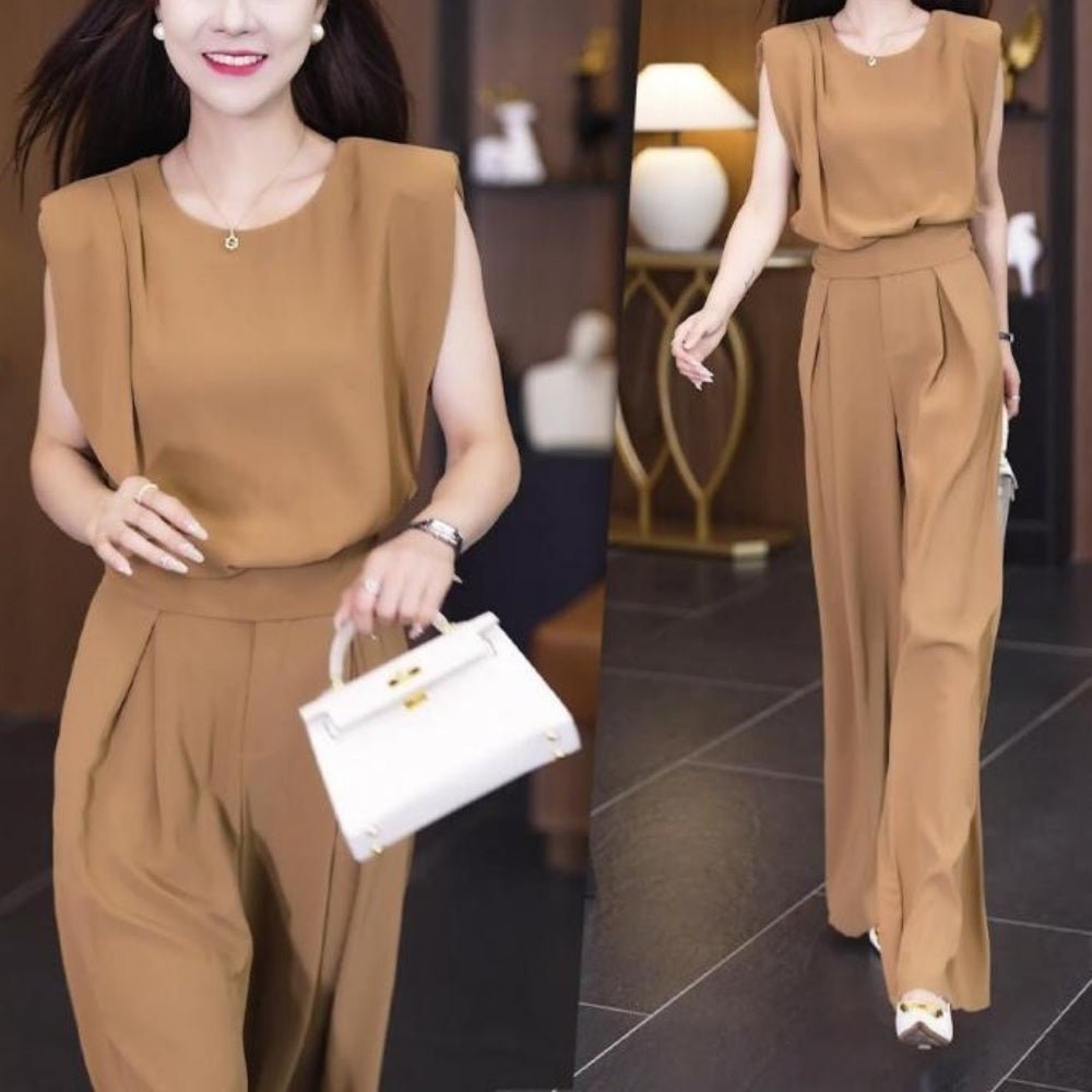 ノースリーブタックパンツセットアップ｜オフィスカジュアル