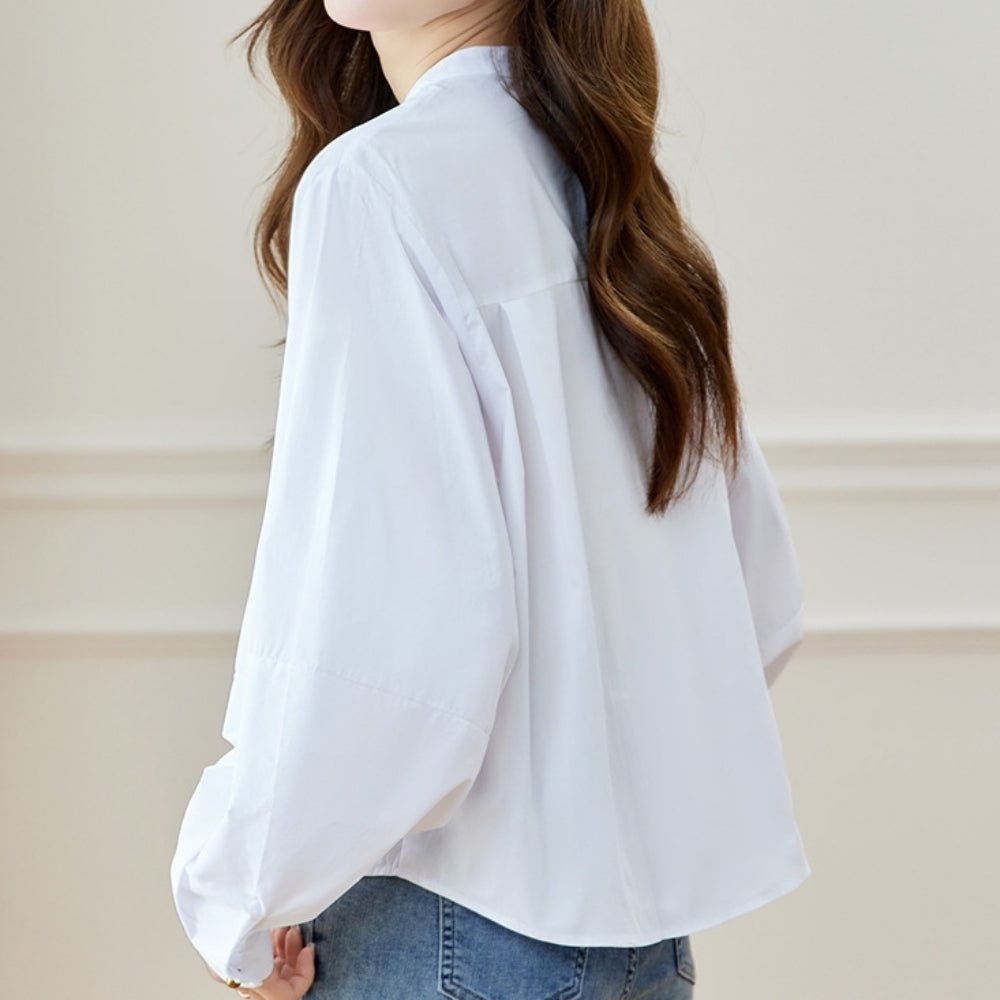 ラウンドネックゆったりシャツ｜オフィスカジュアル レディース 通販【ミレジェネ】
