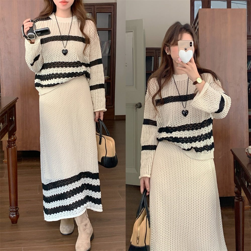 ボーダーメッシュニットアップ｜オフィスカジュアル レディース 通販【ミレジェネ】