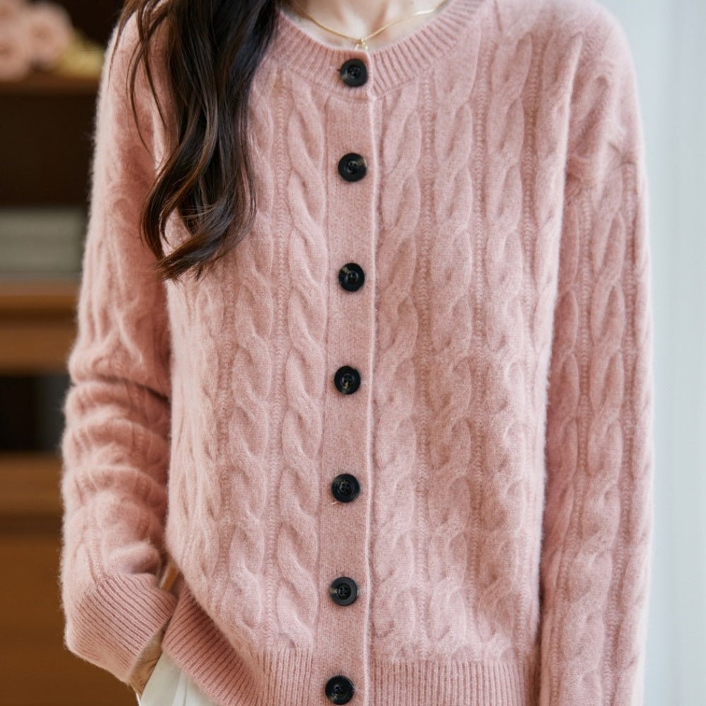 ウールケーブルニットカーディガン｜オフィスカジュアル レディース 通販【ミレジェネ】