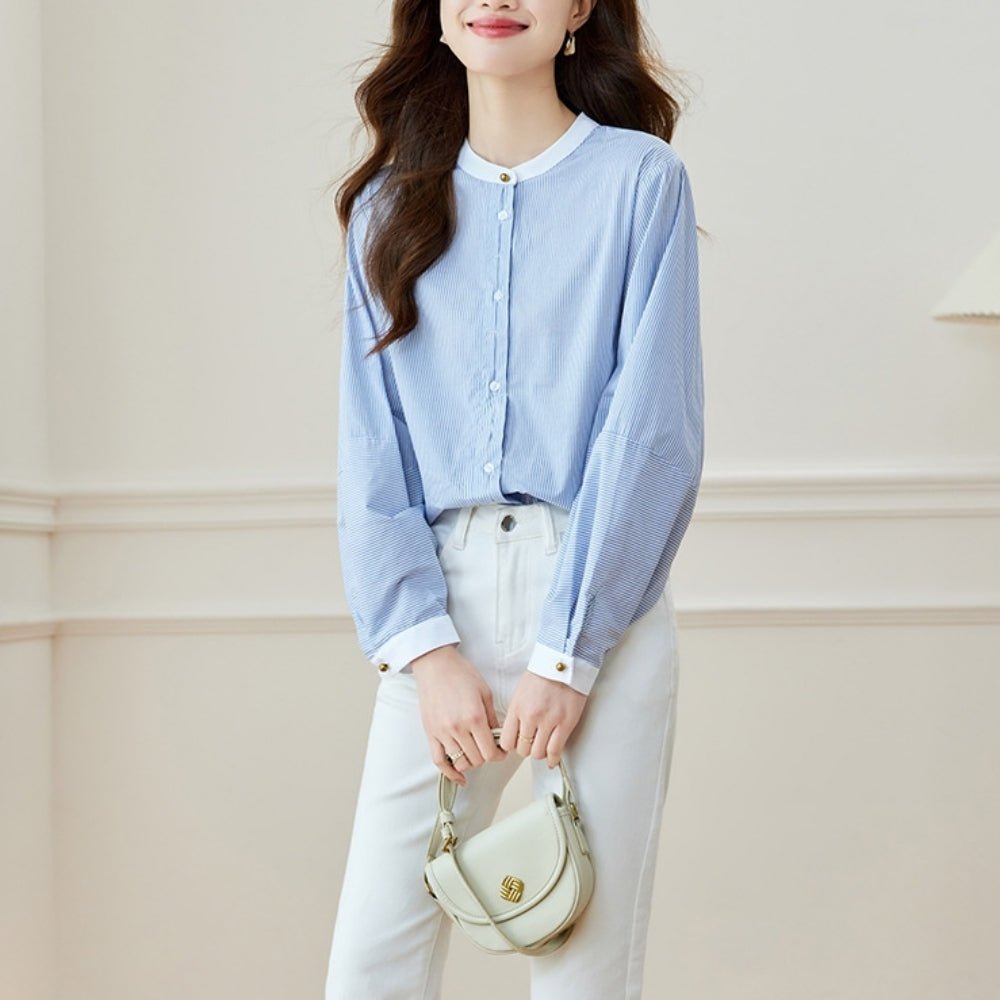 ラウンドネックゆったりシャツ｜オフィスカジュアル レディース 通販【ミレジェネ】