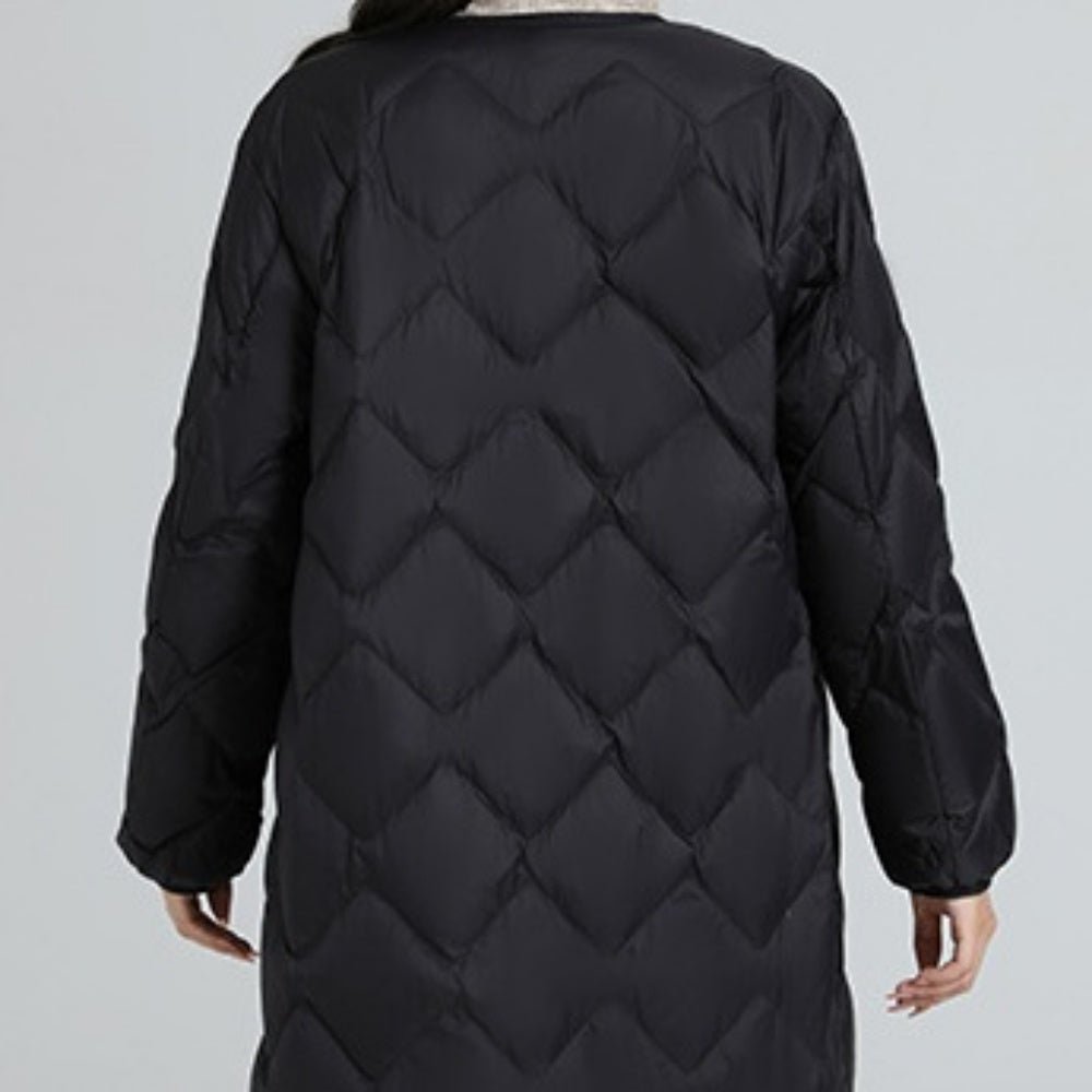 ラウンドネックミドル丈ダウンジャケット｜オフィスカジュアル レディース 通販【ミレジェネ】