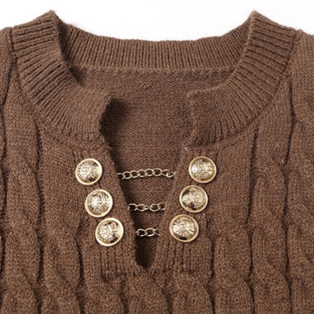 ランタンスリーブシースルー編みニットワンピース｜オフィスカジュアル レディース 通販【ミレジェネ】