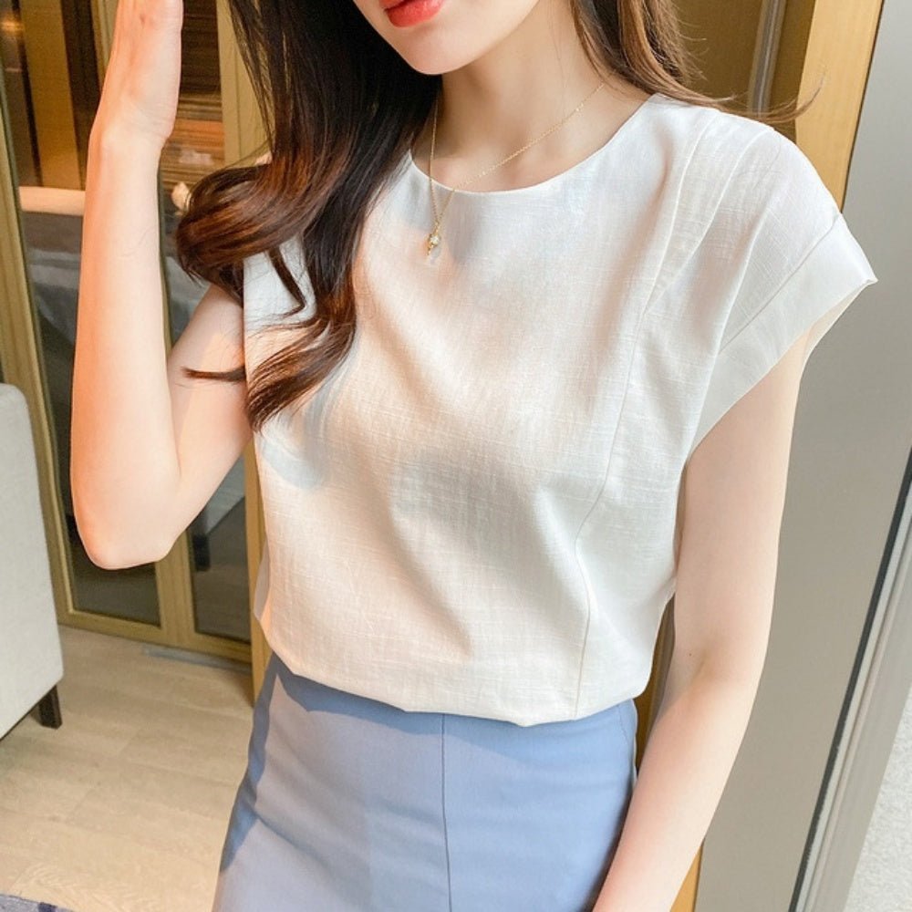 タック入り半袖トップス｜オフィスカジュアル レディース 通販【ミレジェネ】