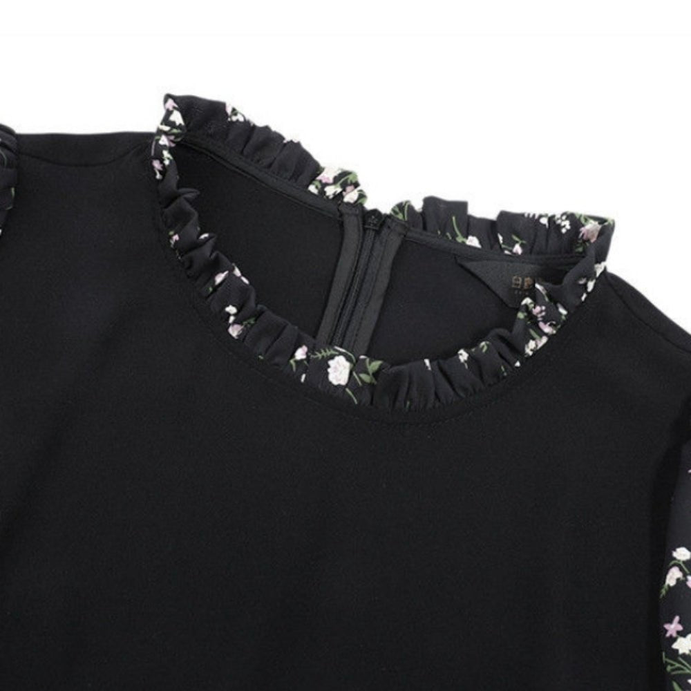 花柄ドッキングシフォンワンピース｜オフィスカジュアル レディース 通販【ミレジェネ】