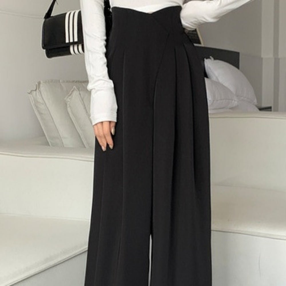 ラップ風ハイウエストスラックスパンツ｜オフィスカジュアル レディース 通販【ミレジェネ】