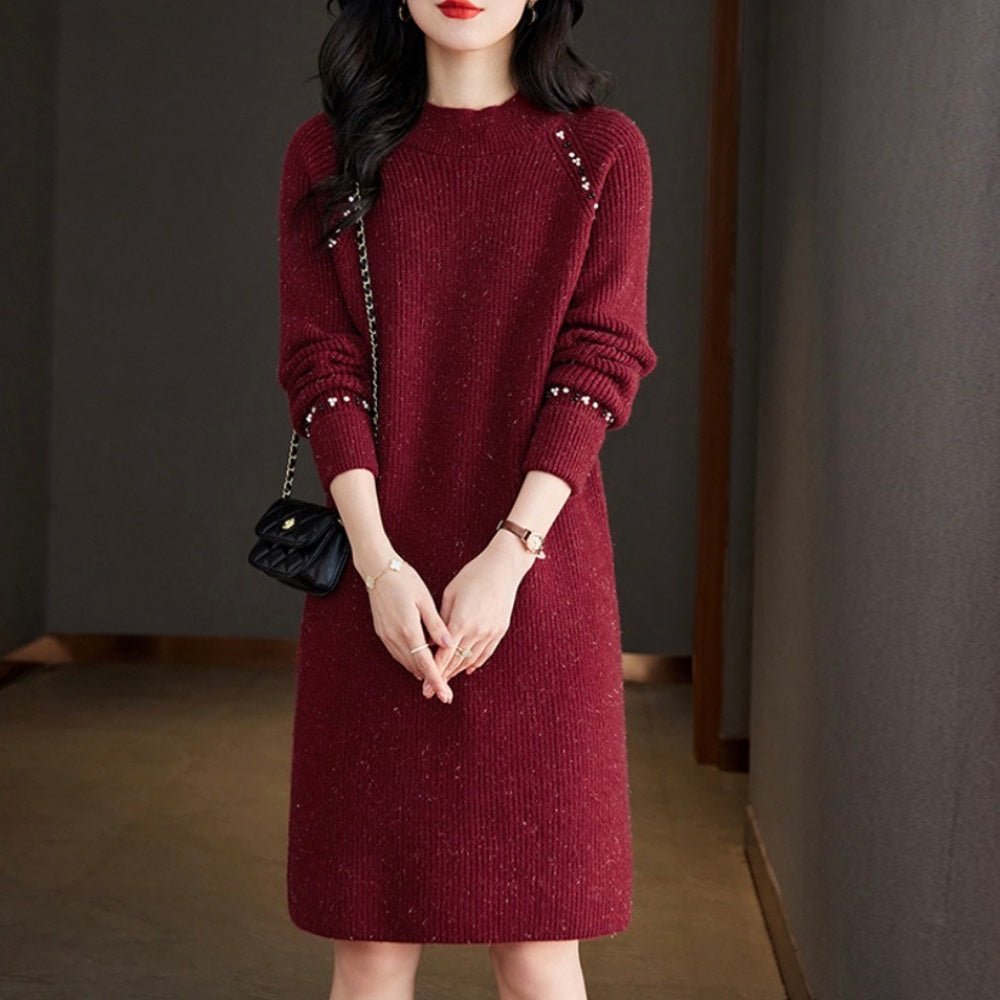 装飾付ニットワンピース｜オフィスカジュアル レディース 通販【ミレジェネ】