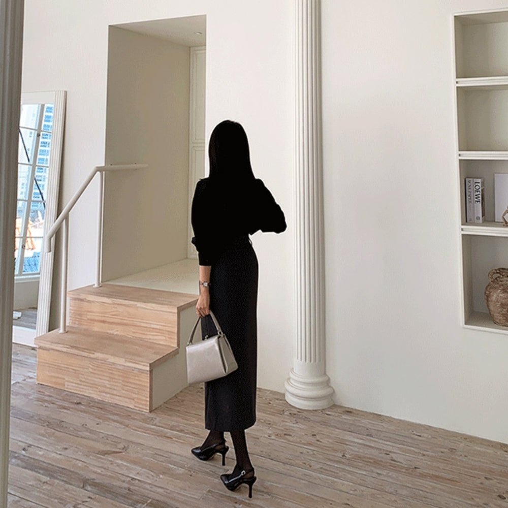 フロントスリットウールスカート｜オフィスカジュアル レディース 通販【ミレジェネ】