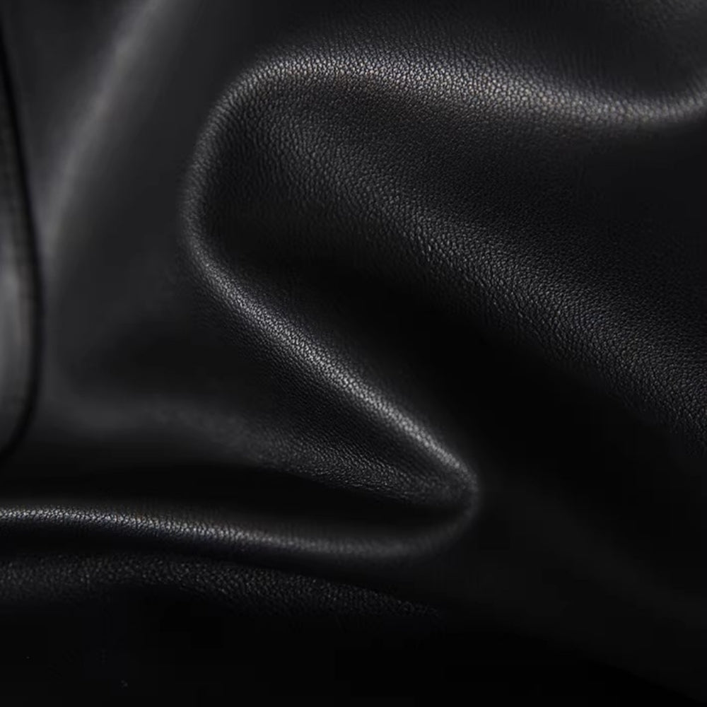 ノーカラーレザージャケット｜オフィスカジュアル レディース 通販【ミレジェネ】