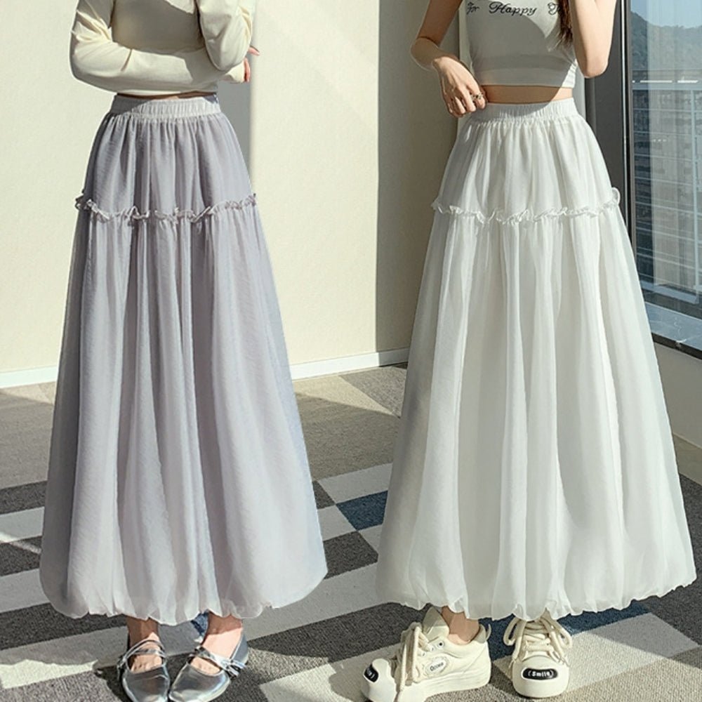 シフォンマキシバルーンスカート｜オフィスカジュアル レディース 通販【ミレジェネ】