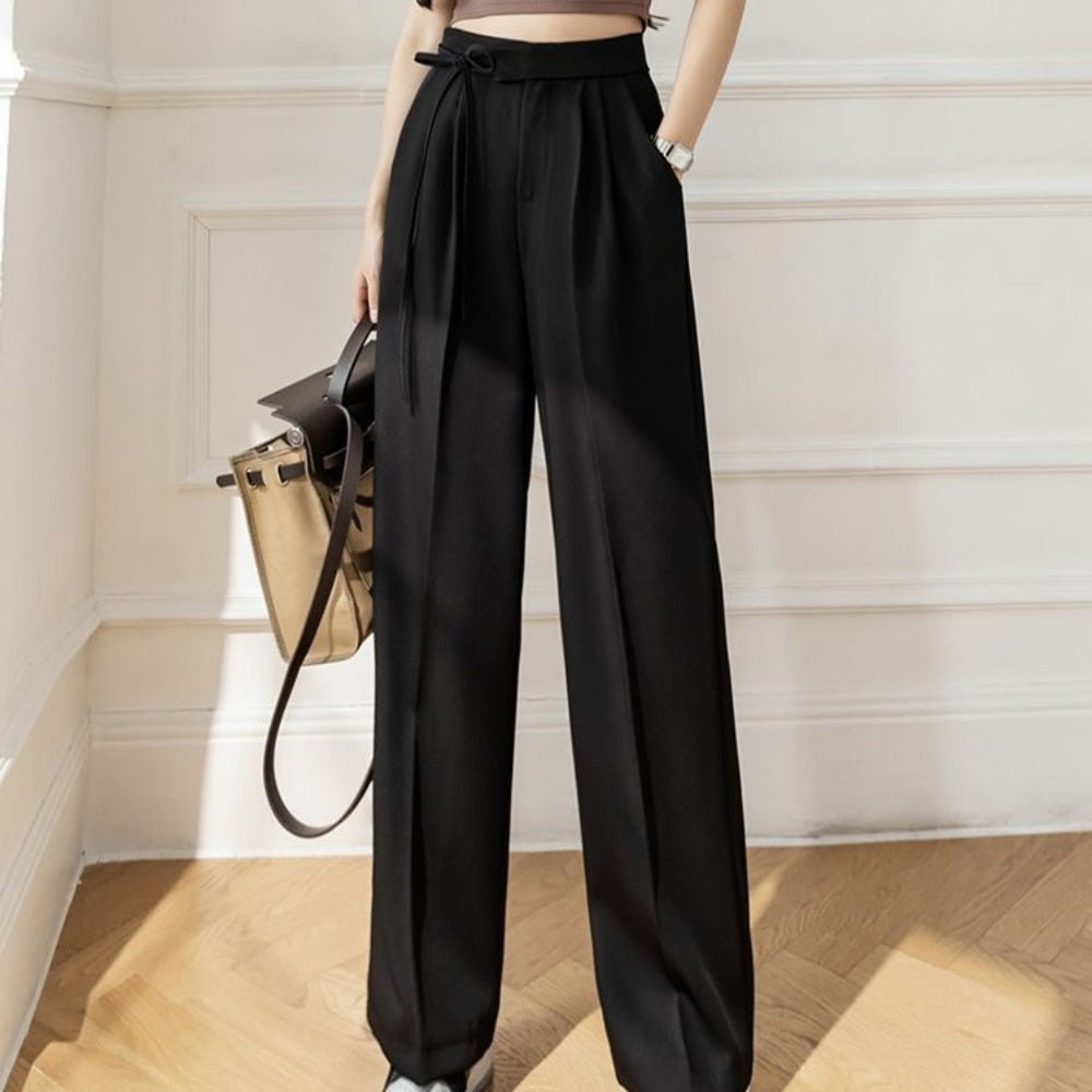 サイドリボンスラックスパンツ｜オフィスカジュアル レディース 通販【ミレジェネ】