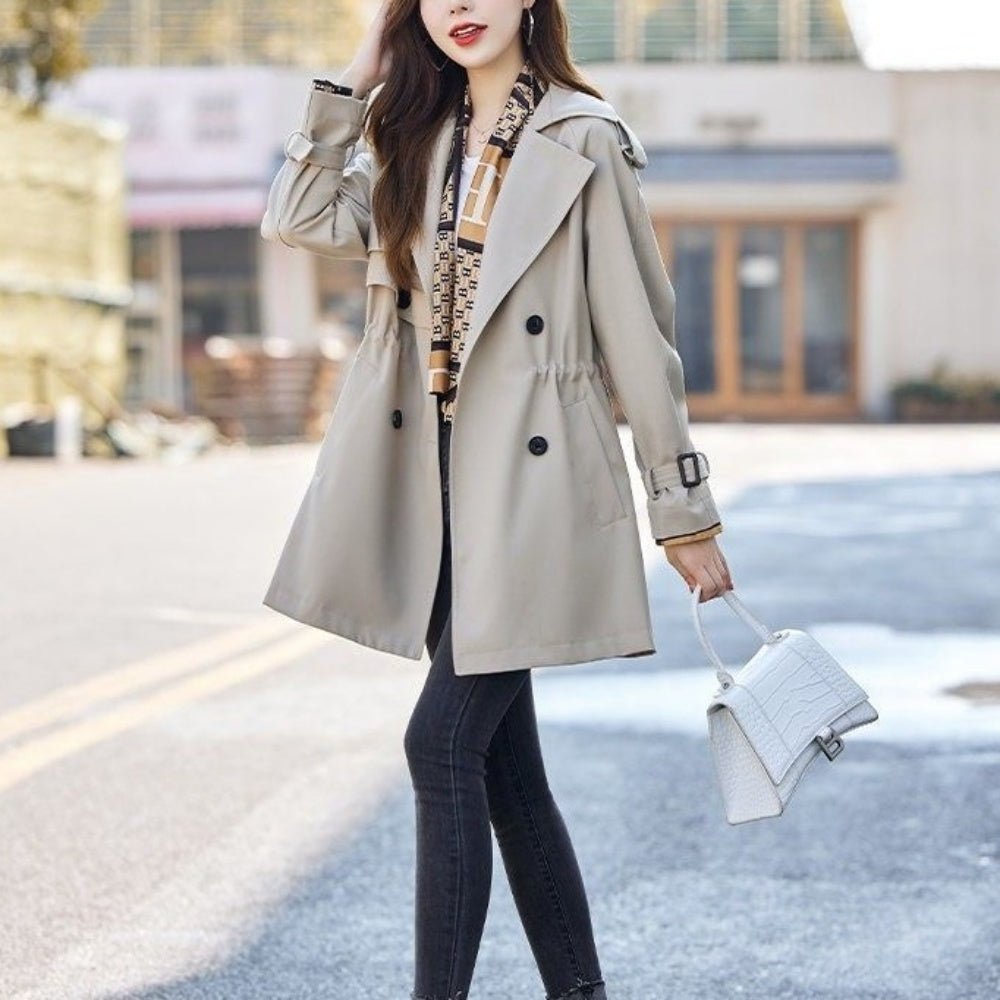 【美品】シークレットコード15ポンド ロング丈ダブルトレンチコート【クイーン】【撥水加工