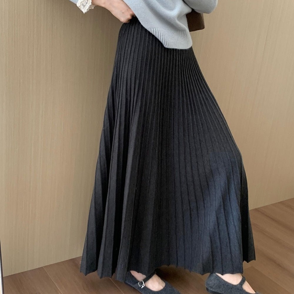 プリーツニットマキシスカート｜オフィスカジュアル レディース 通販【ミレジェネ】