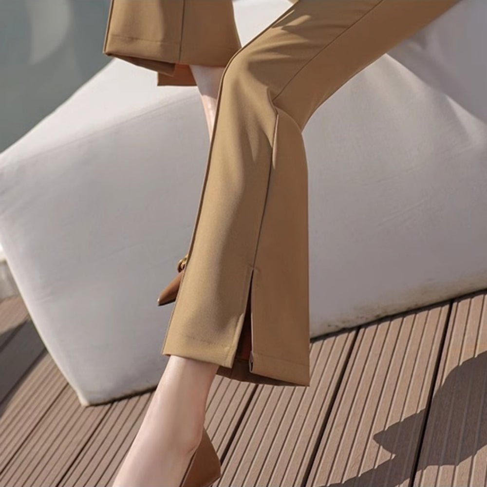 サイドスリット入りフレアパンツ｜オフィスカジュアル レディース 通販【ミレジェネ】