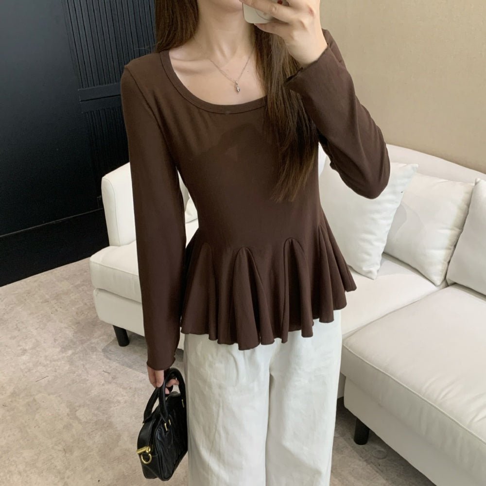 ペプラムリブカットソートップス｜オフィスカジュアル レディース 通販【ミレジェネ】